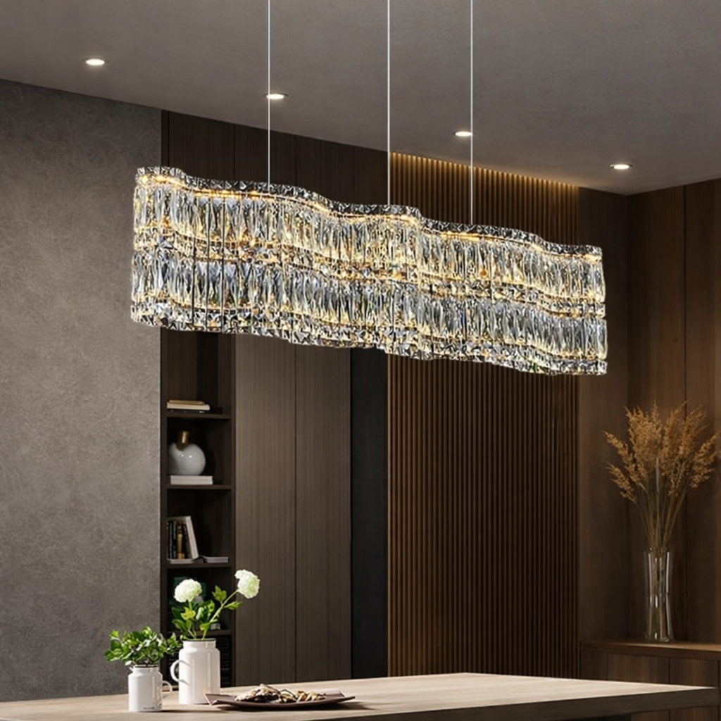Підвісна люстра золота кришталева L-100 cm Led Gold Crystal 260322-100007607