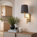Настінний світильник з поворотним спотом H-42 cm E27 G9 Black+Gold Shade 260333-100007610