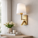 Настінний світильник з поворотним спотом H-42 cm E27 G9 White+Gold Shade 260333-100007611