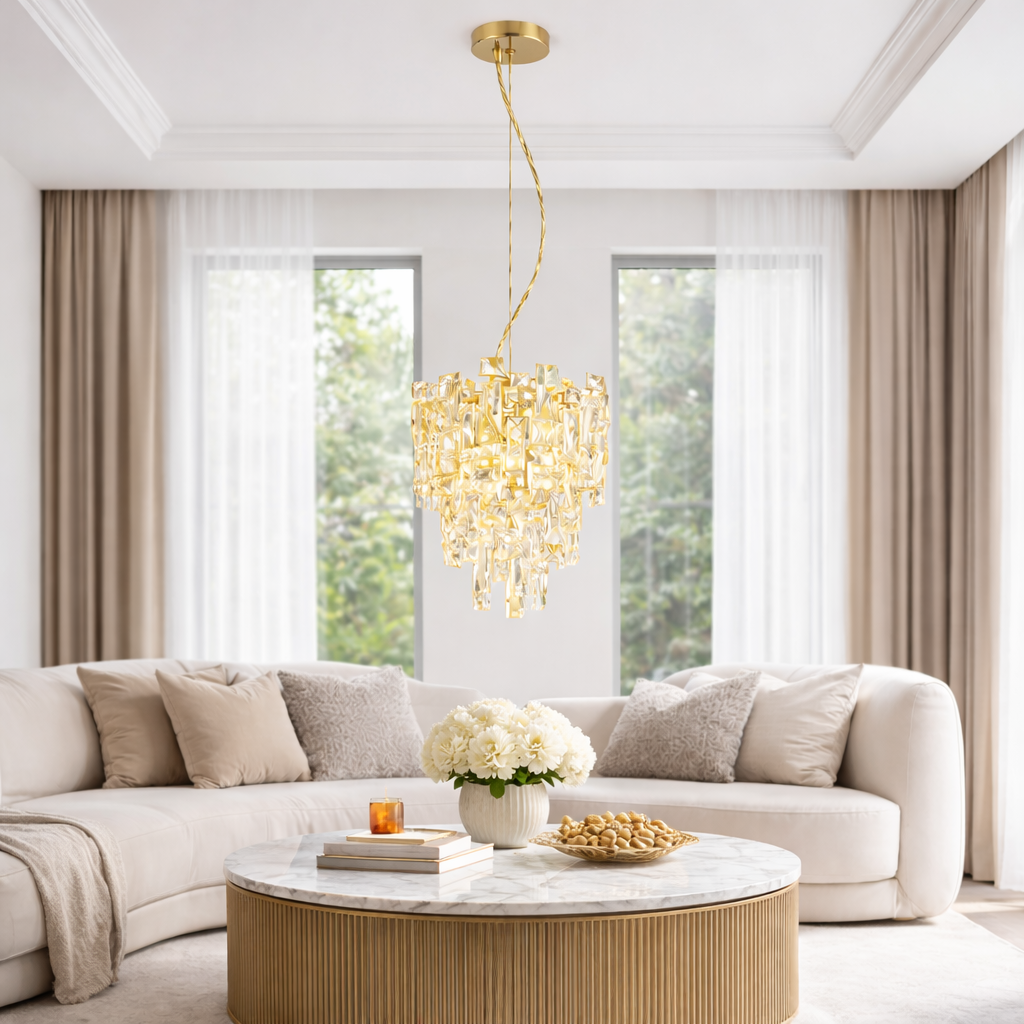 Підвісний світильник золотий D-21 cm E14 Gold Crystal 260320-100007606