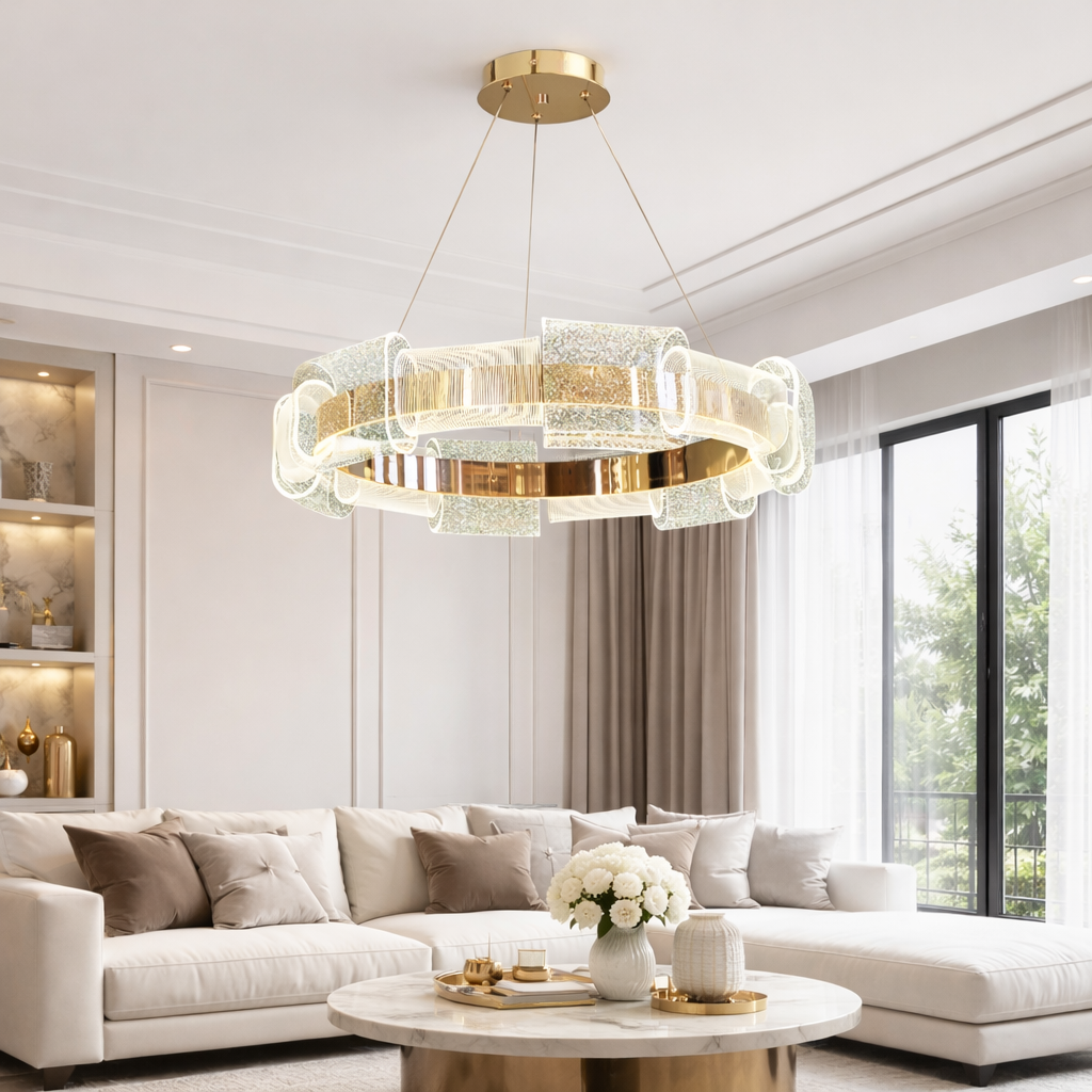 Підвісна люстра золота D-60 cm Led 46W 4000K Gold Circle 260335-100007617