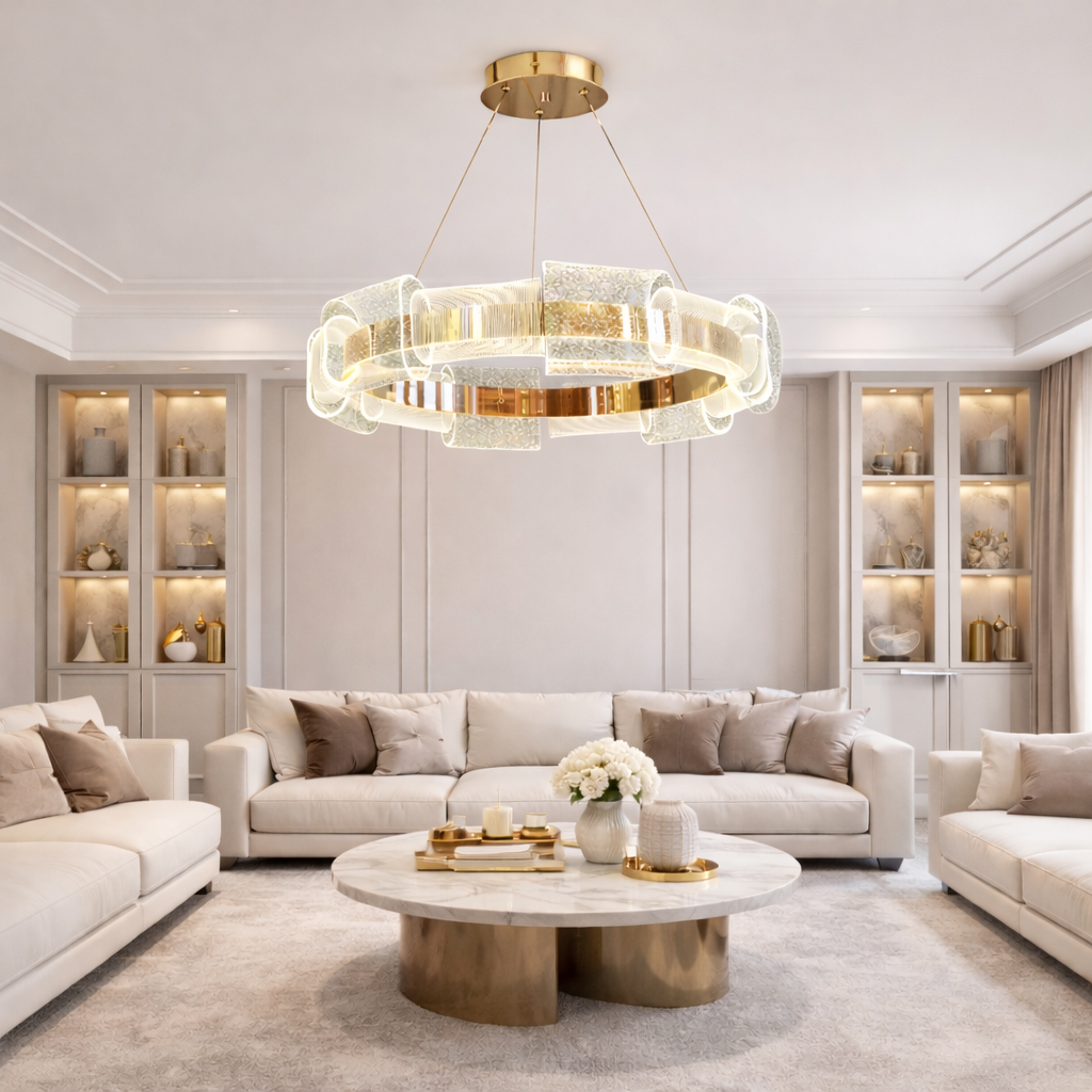 Підвісна люстра золота D-60 cm Led 46W 4000K Gold Circle 260335-100007617