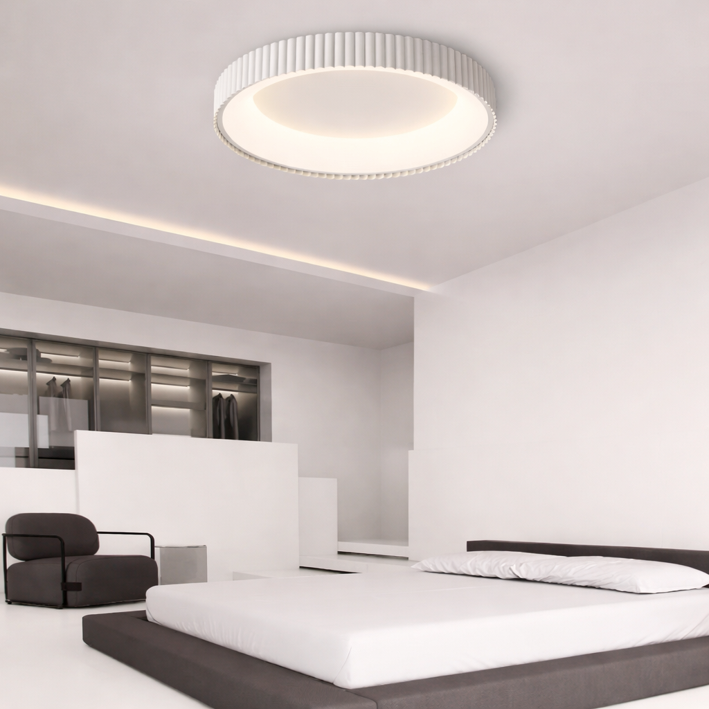 Стельова люстра біла D-49 cm Led 72W 3000K-6500K White Gofre 260248-100007396
