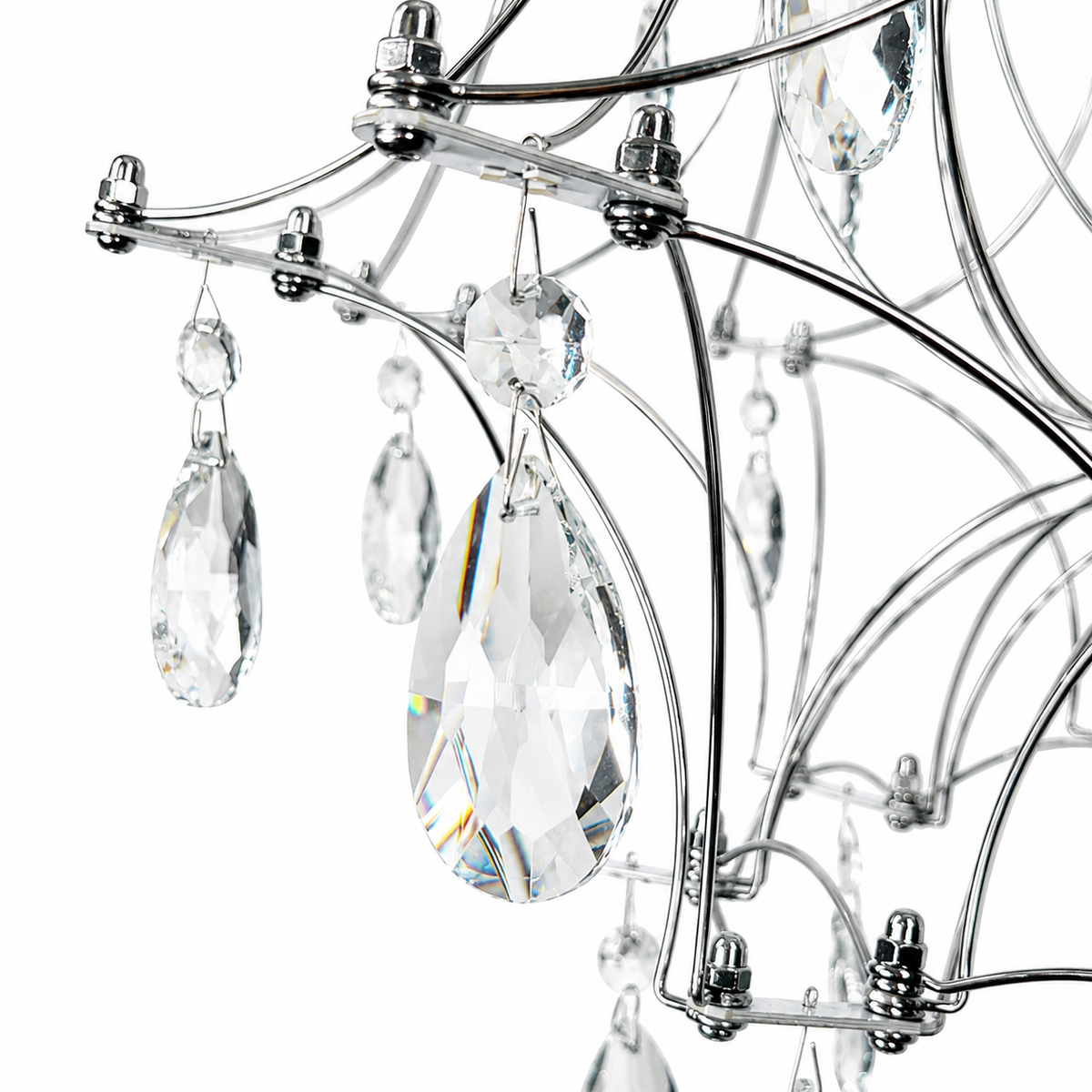 Підвісні люстри срібні D-65 cm / D-80 cm Led 3000K-6000K Chrome Rain 260518-100008021