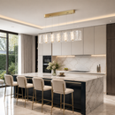 Підвісна люстра золота видовжена L-95 cm Led 3000K-6000K 52W Gold Aurora 260518-100007911