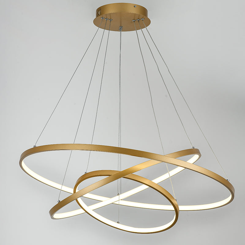 Підвісна люстра матова золота D-80 cm Led 95W 4000K Gold 3 Rings 251161-100006706