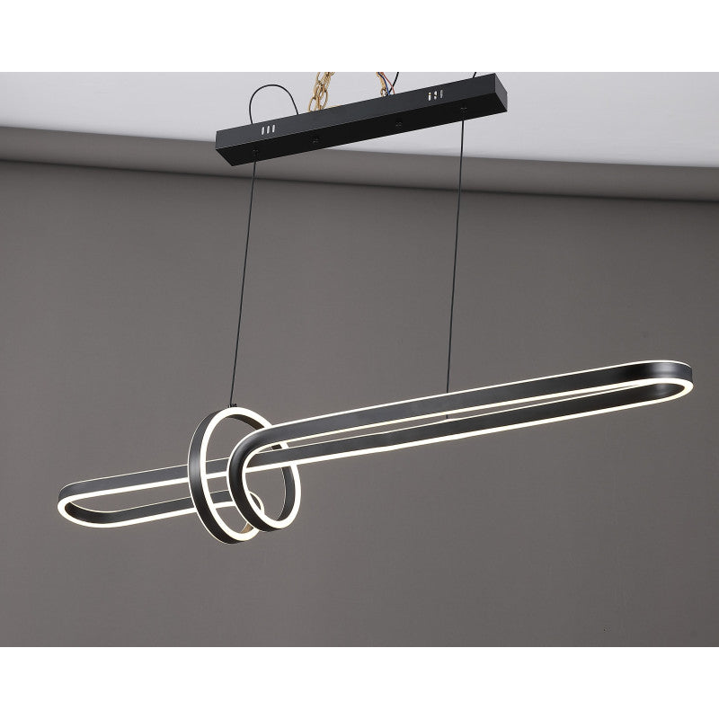 Підвісна люстра чорна з пультом L-110 cm Led 32W Black Geomeetry 251161-100006729