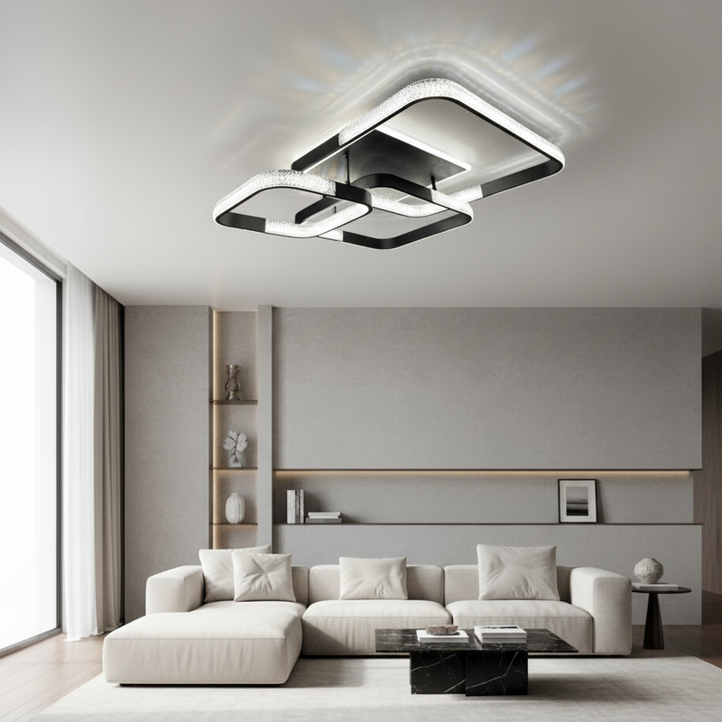 Стельова люстра чорна з пультом L-76 cm H-16 cm Led 130W 3000-6000K Black Arka lamp 251174-100006639