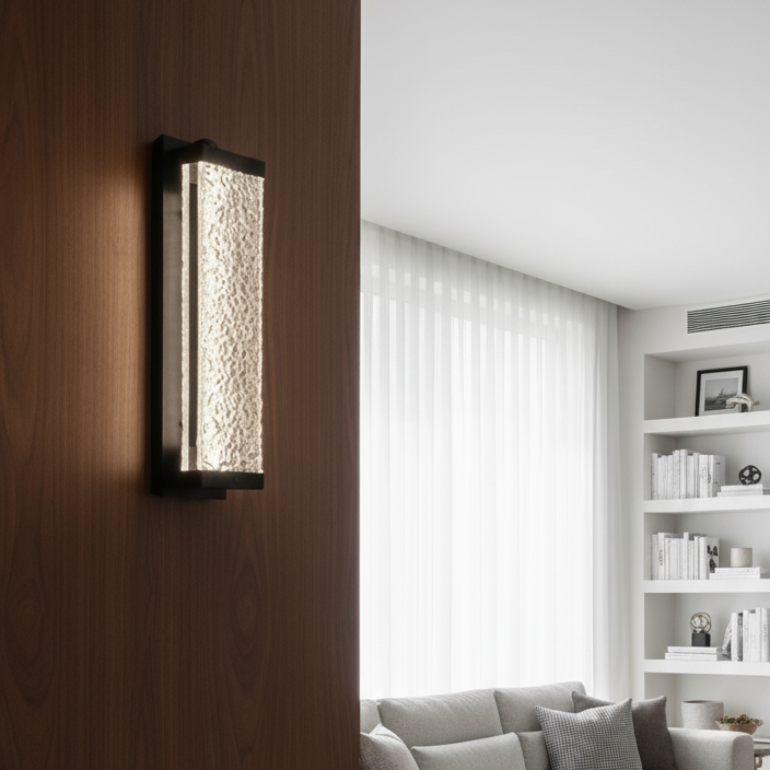 Світильник настінний чорний з прозорим плафоном H-35 cm Led 12W Black Grand Ice 251122-100006625