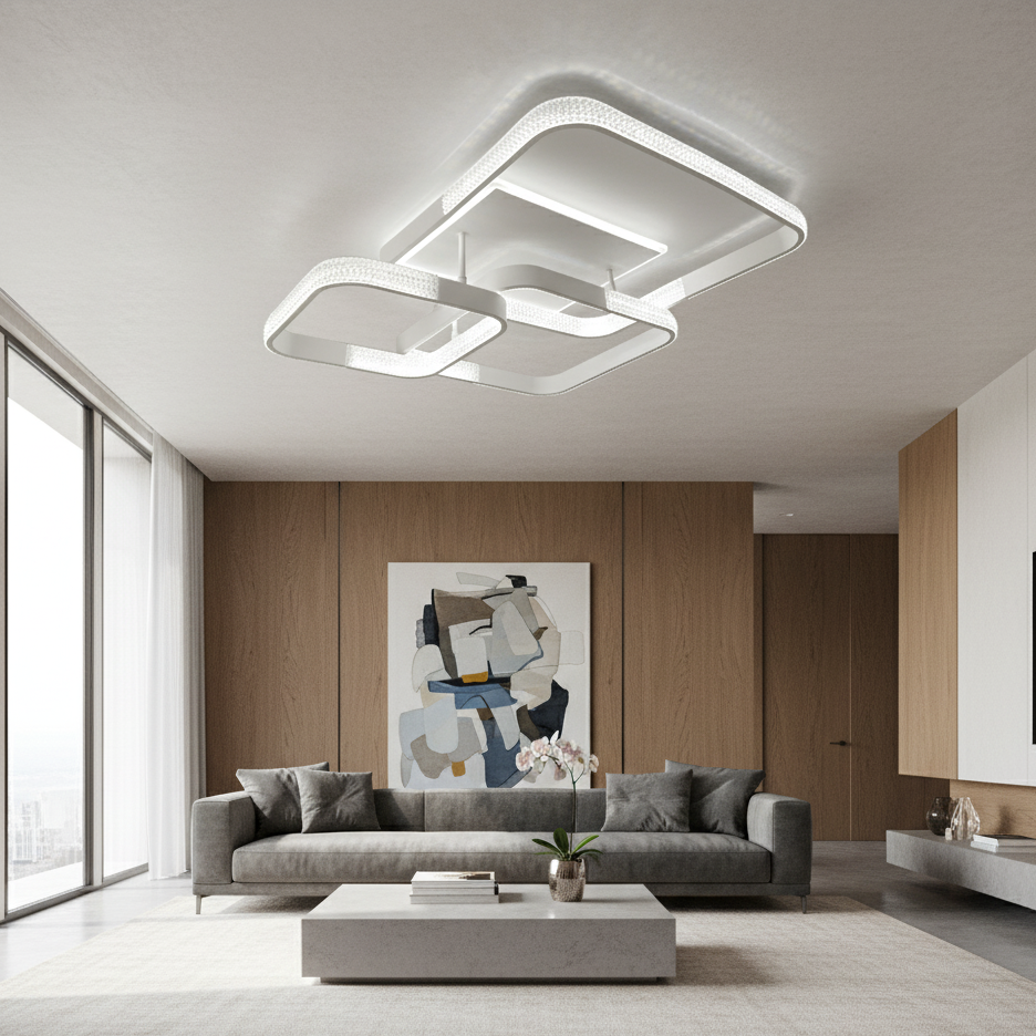 Стельова люстра білий з пультом L-76 cm H-16 cm Led 130W 3000-6000K White Arka lamp 251174-100006636