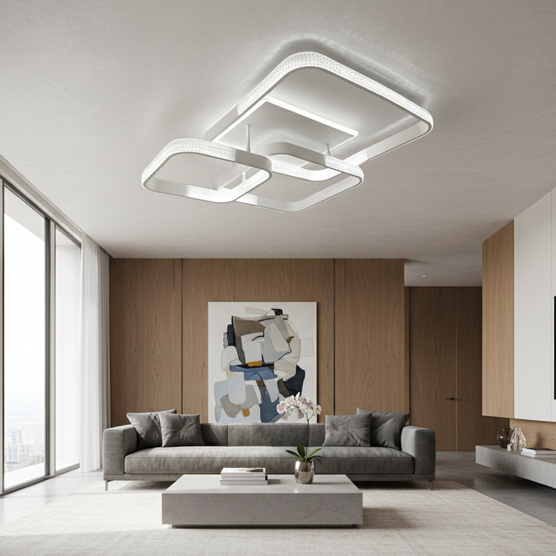 Стельова люстра білий з пультом L-76 cm H-16 cm Led 130W 3000-6000K White Arka lamp 251174-100006636