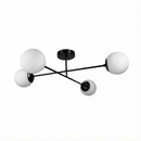 Люстра чорна з білими плафонами L-73 cm H-25 cm E27*4 Black Wendy 260118-100007011
