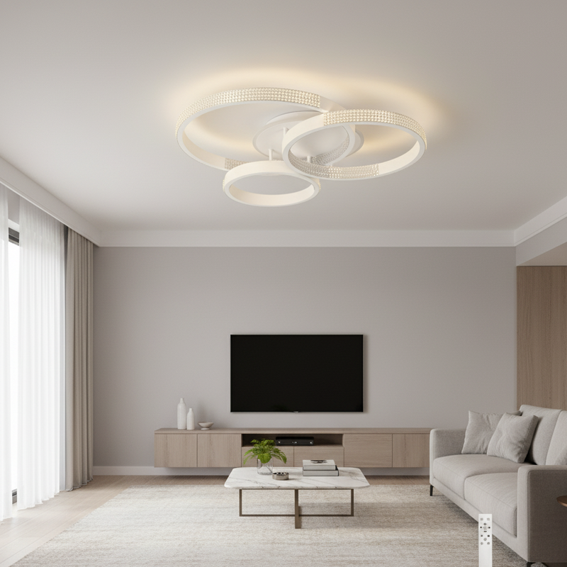 Стельова люстра біла з пультом L-80 cm H-11.5 cm Led 100W 3000-6000K White Arka lamp 251174-100006642