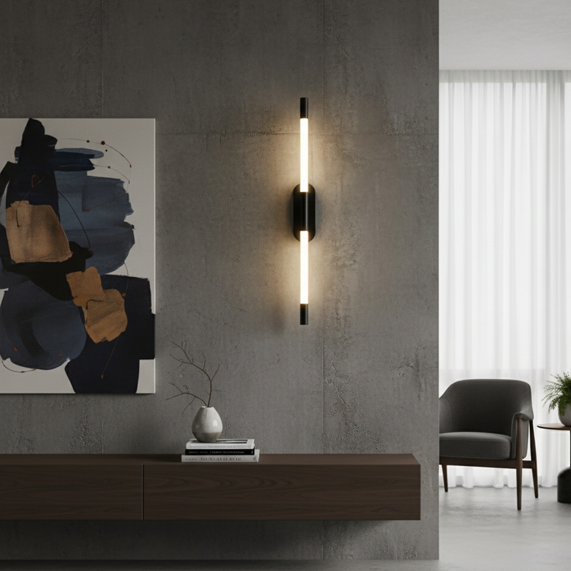 Настінний світильник чорний L-60 cm Led 4000K Black Pipe line 3D matt 251188-100006572