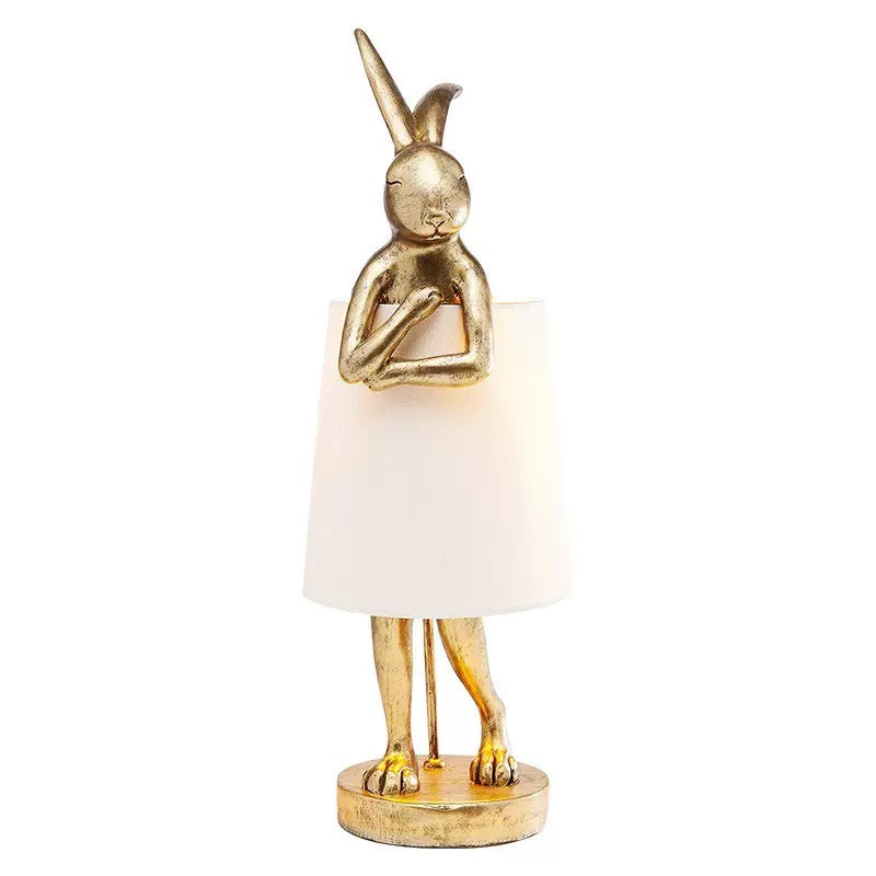 Настільна лампа кролик H-44 cm E27 Gold+White Bunny 260247-100007418