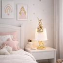 Настільна лампа кролик H-44 cm E27 Gold+White Bunny 260247-100007418