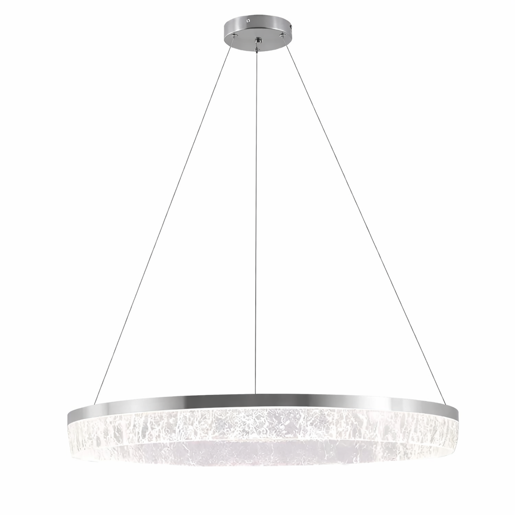 Підвісна люстра срібна D-60 cm Led 100W Chrome Ice 260219-100007446
