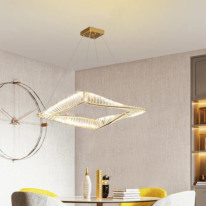 Люстра Crystal Square H-15-150 см 3000K-4500K-6000K Gold 230918-100002540