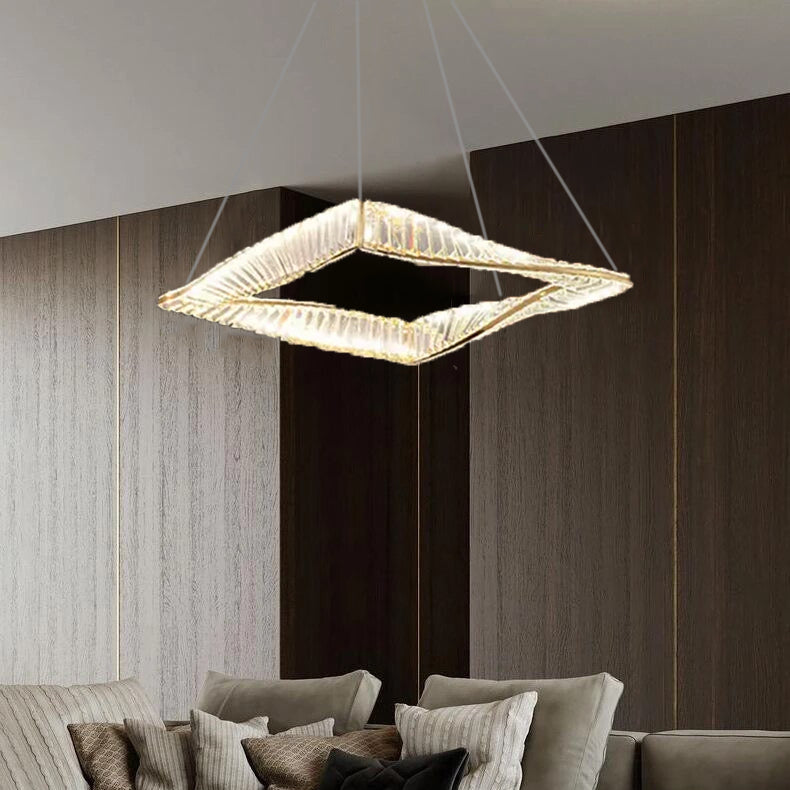 Люстра Crystal Square H-15-150 см 3000K-4500K-6000K Gold 230918-100002540