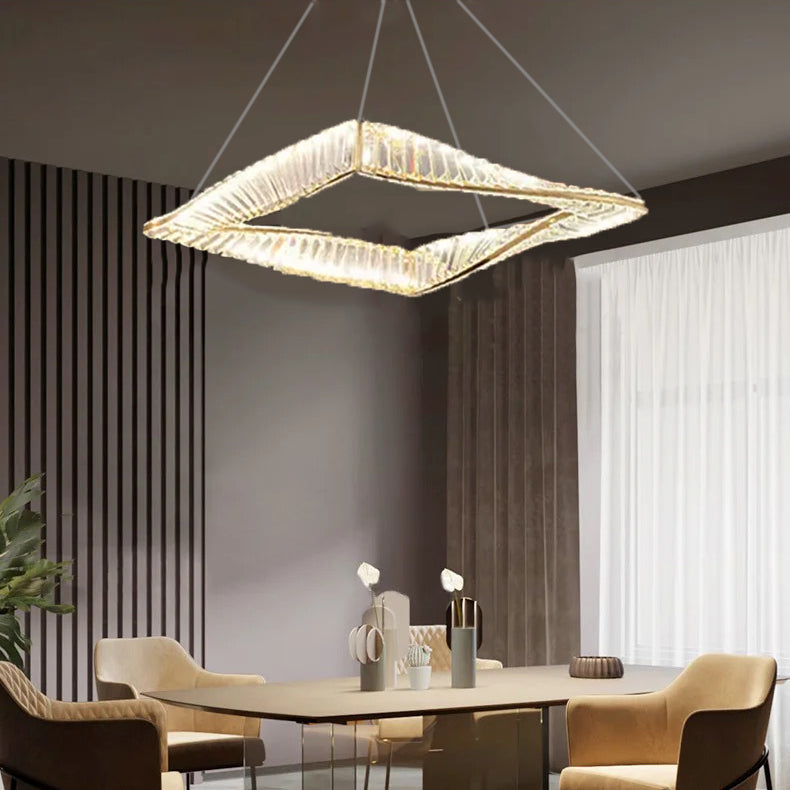 Люстра Crystal Square H-15-150 см 3000K-4500K-6000K Gold 230918-100002540