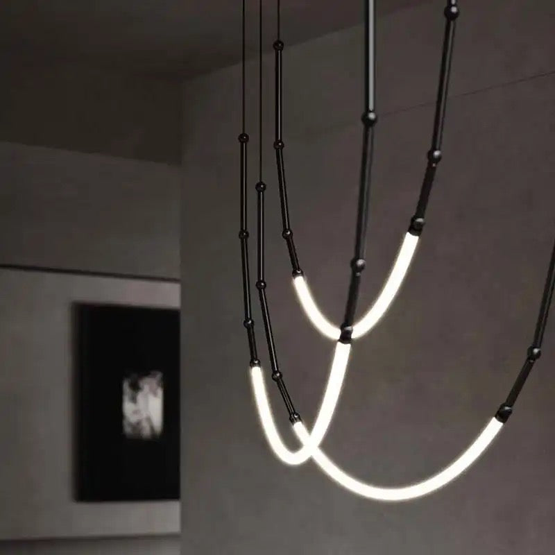 Підвісна люстра Kafie Led Lamp H-100-320 см 53W Black 230918-100002555