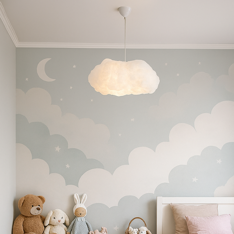 Люстра біла підвісна з полі-текстилю Хмаринка Cloud L-30/40/50/60/70/80/90 cm White E27 Fluff Cloud 250831-100005755