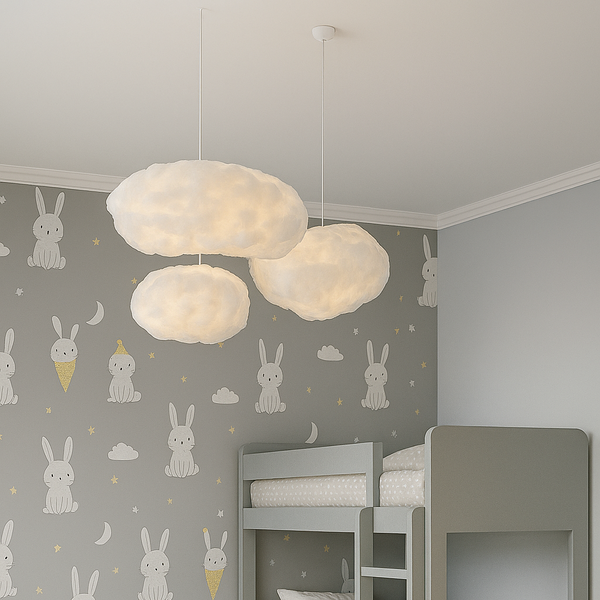 Люстра біла підвісна з полі-текстилю Хмаринка Cloud L-30/40/50/60/70/80/90 cm White E27 Fluff Cloud 250831-100005755
