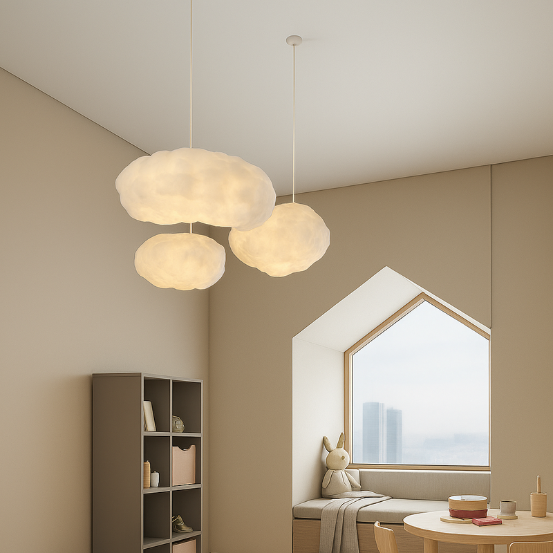 Люстра біла підвісна з полі-текстилю Хмаринка Cloud L-30/40/50/60/70/80/90 cm White E27 Fluff Cloud 250831-100005755