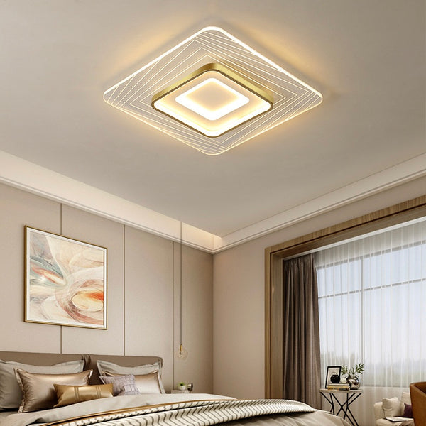 Стельова люстра Concentric Geometry Quadrate Gold Led 75W 3000K 4000K 6000K 240589-100003303