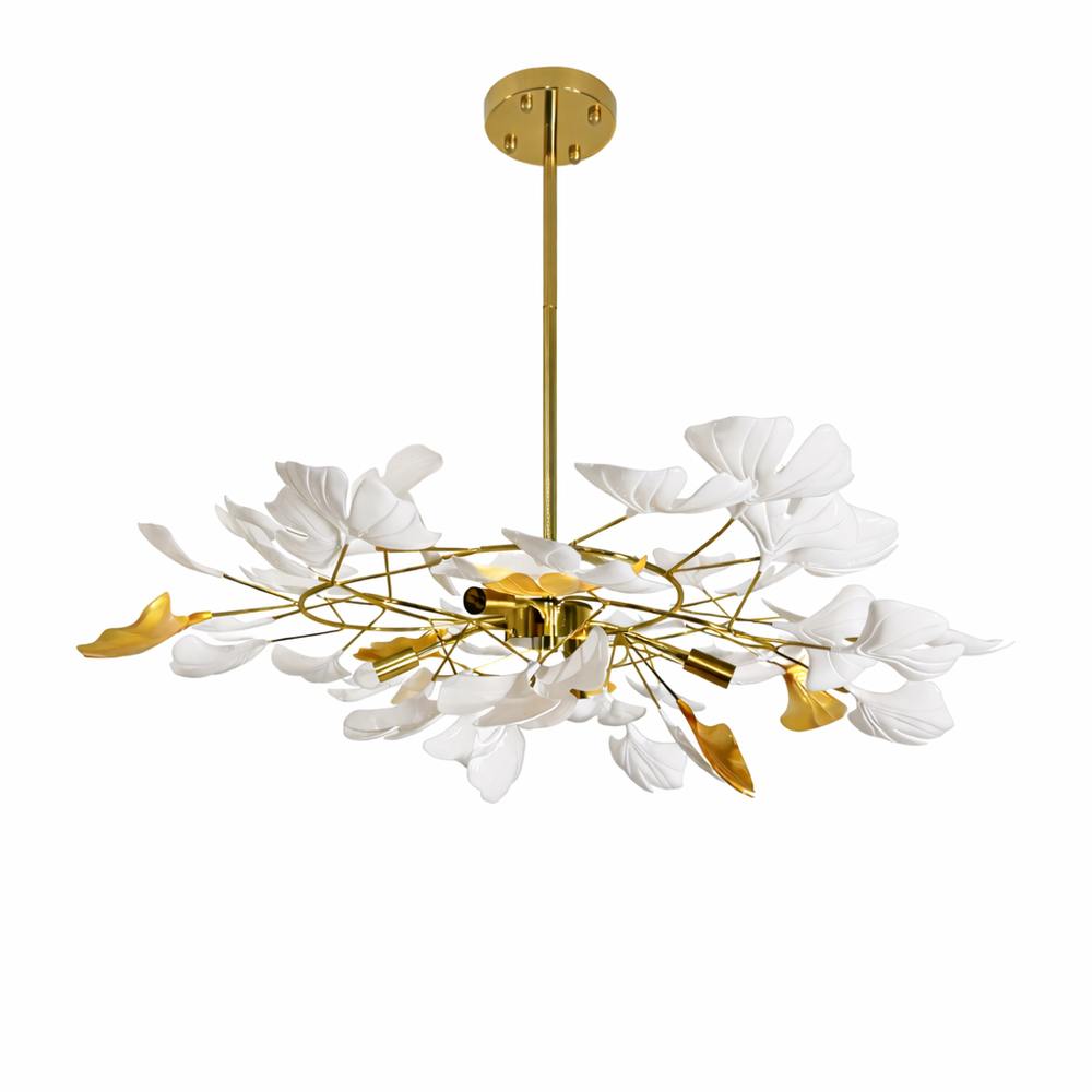 Люстра з пелюстками D-60 cm G9x4 Gold+White Flower 260680-100008121