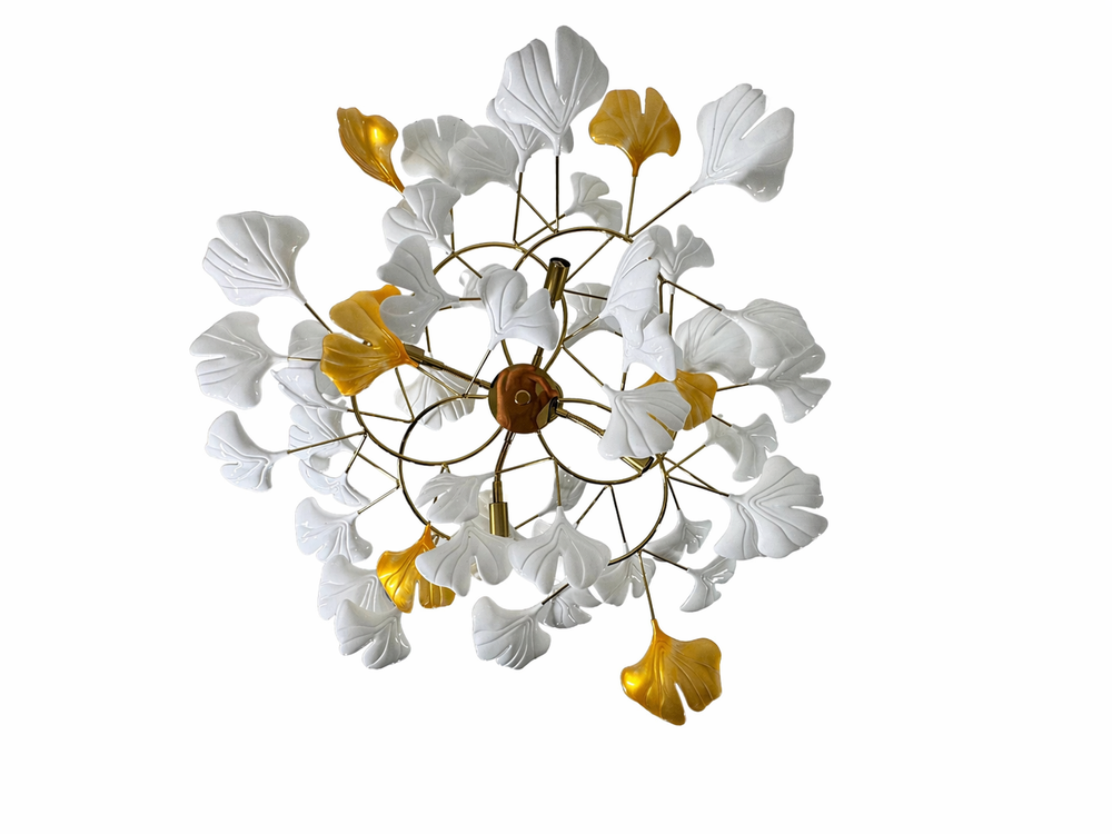 Люстра з пелюстками D-60 cm G9x4 Gold+White Flower 260680-100008121