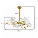 Люстра з пелюстками D-60 cm Led 40W 4000K Gold+White Flower 260680-100008121