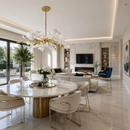 Люстра з пелюстками D-60 cm Led 40W 4000K Gold+White Flower 260680-100008121