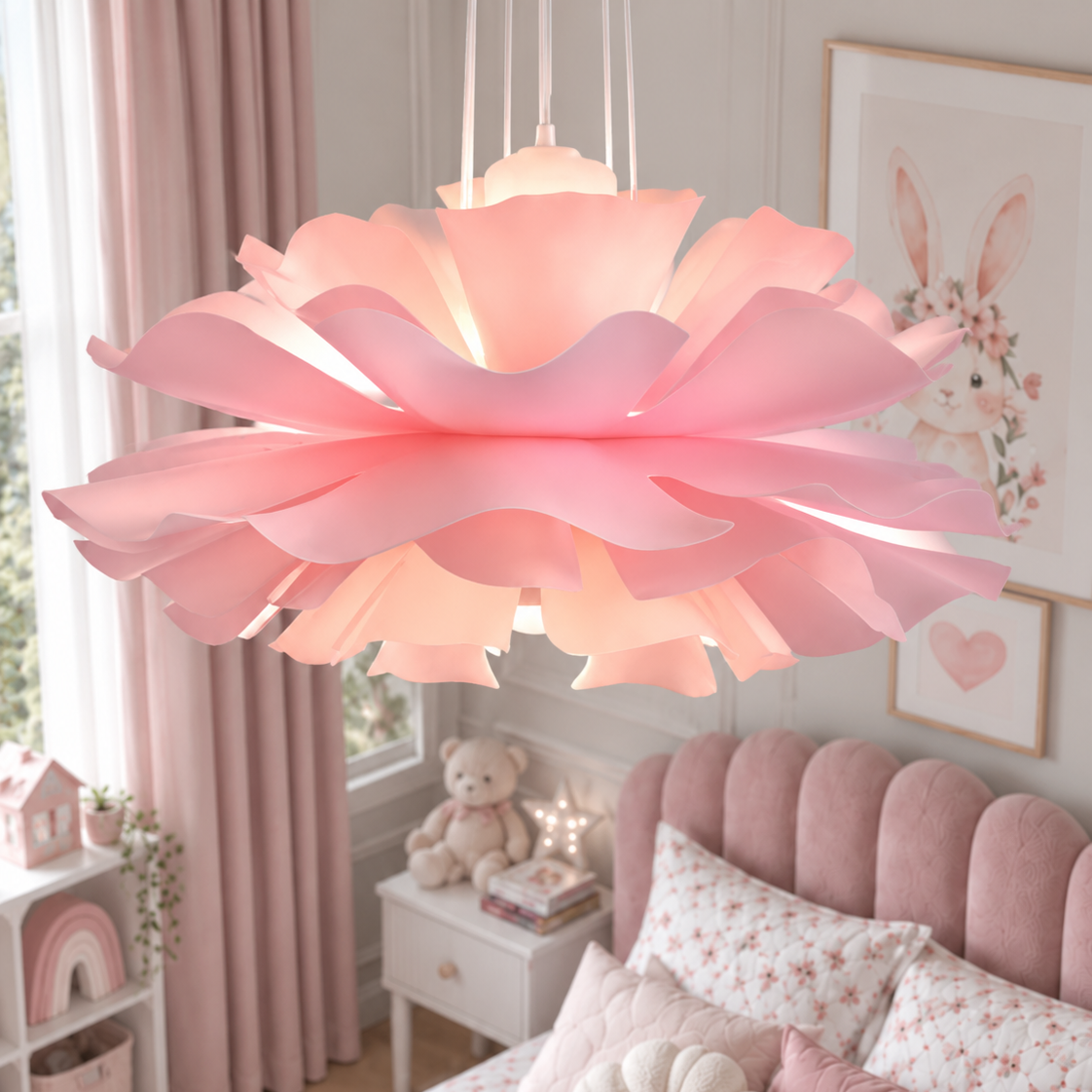 Підвісні люстри рожеві D-50 cm / D-60 cm / D-70 cm E27 Pink Flower 261058-100009086