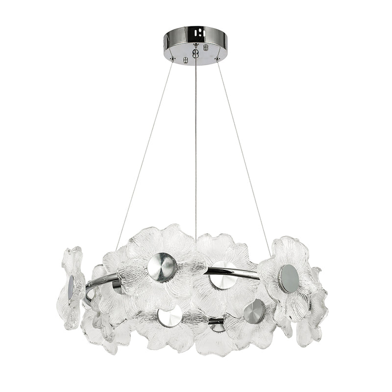 Люстри підвісні срібні з квітками D-60 cm / D-80 cm Led 20W / 22W Chrome Flowers Jelly 250831-100005831
