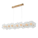 Люстра підвісна золота з квітками видовжена L-110 cm Led 22W Gold Flowers Jelly 250831-100005833