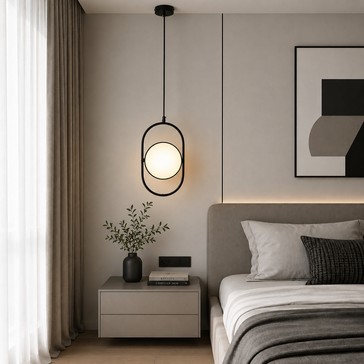 Підвісні світильники чорні L-18 cm / L-28 cm Led 3000K Black Vertical 260666-100008194