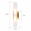 Настінний світильник золотий з мармуру H-50 cm G4 Gold+White Marble 260758-100008374