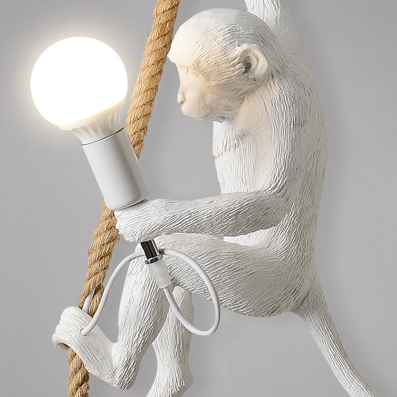 Cвітильник підвісний мавпа біла чорна сіра E27 White / Black / Grey Monkeys 231127-100002806
