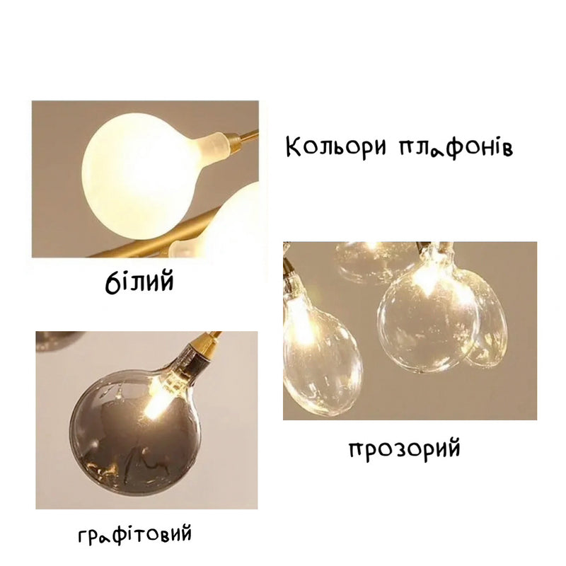 Люстра чорна з білими /графітовими / прозорими пелюстками Квітка D-45 см Н-45-105 см Flower Black + White / Grapite / Transparent 231218-100002858