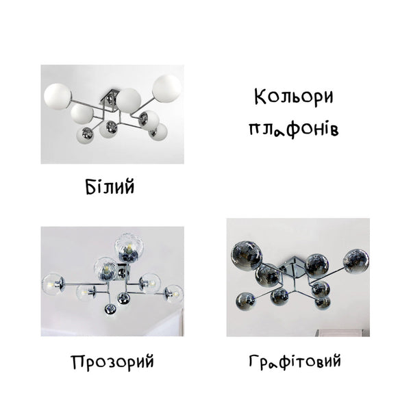 Люстра Wendy Lamia/ Enazora L-90 см Н-25 см W-90 см Chrome + White / Transparent / Graphite 231218-100002863