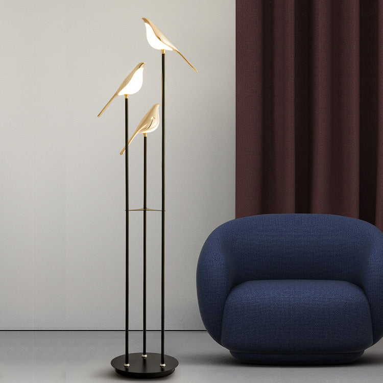 Торшер Led Birds New Н-152 см White+Black+Gold 231258-100002874