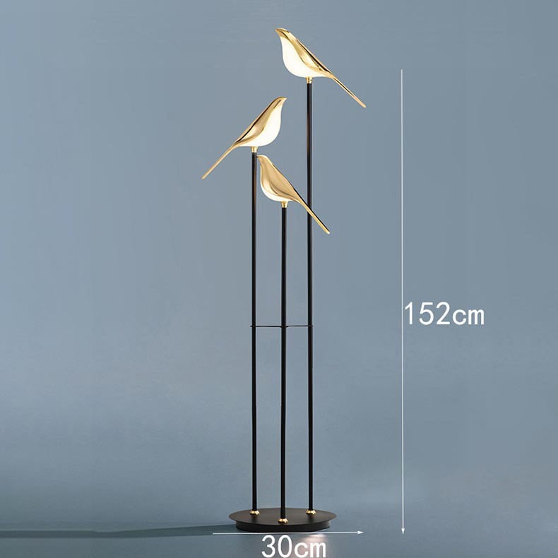 Торшер Led Birds New Н-152 см White+Black+Gold 231258-100002874