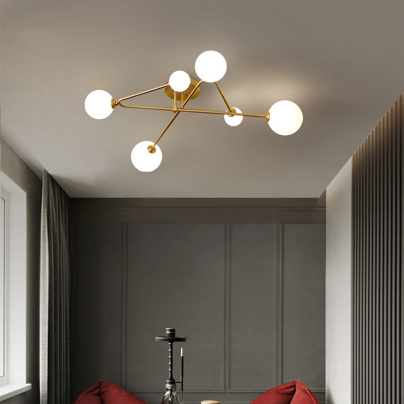 Люстра золота з білими плафонами H-26 cm lamp 4 / 6 / 9 Gold Cherry 231258-100002878