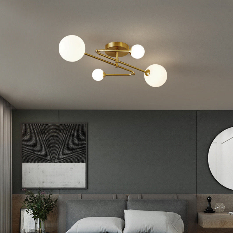 Люстра золота з білими плафонами H-26 cm lamp 4 / 6 / 9 Gold Cherry 231258-100002878