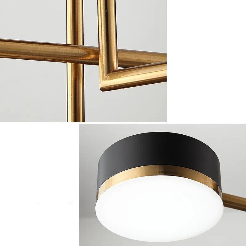 Люстра чорна з золотом Супутник H-37 cm D-60 cm Led 45W Satellite Black+Gold 231258-100002927
