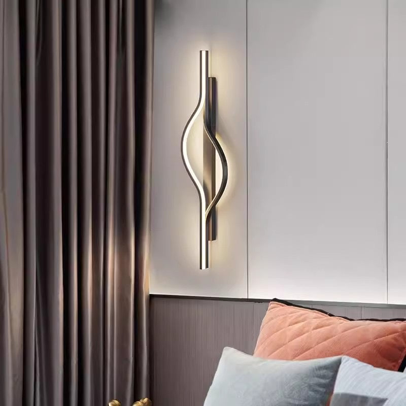 Бра Double waves Black L-60 см / L-80 см / L-100 см 4000К 240118-100002935