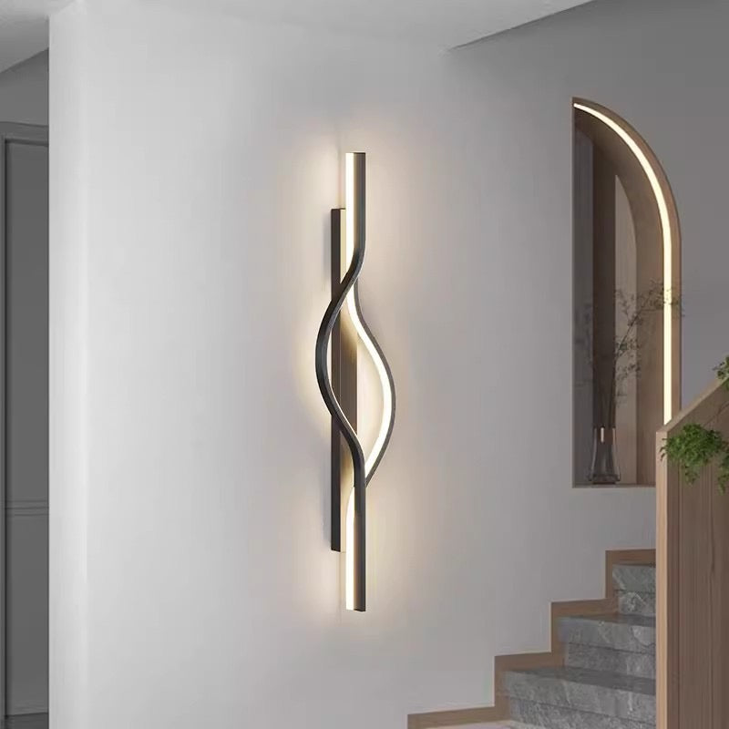 Бра Double waves Black L-60 см / L-80 см / L-100 см 4000К 240118-100002935