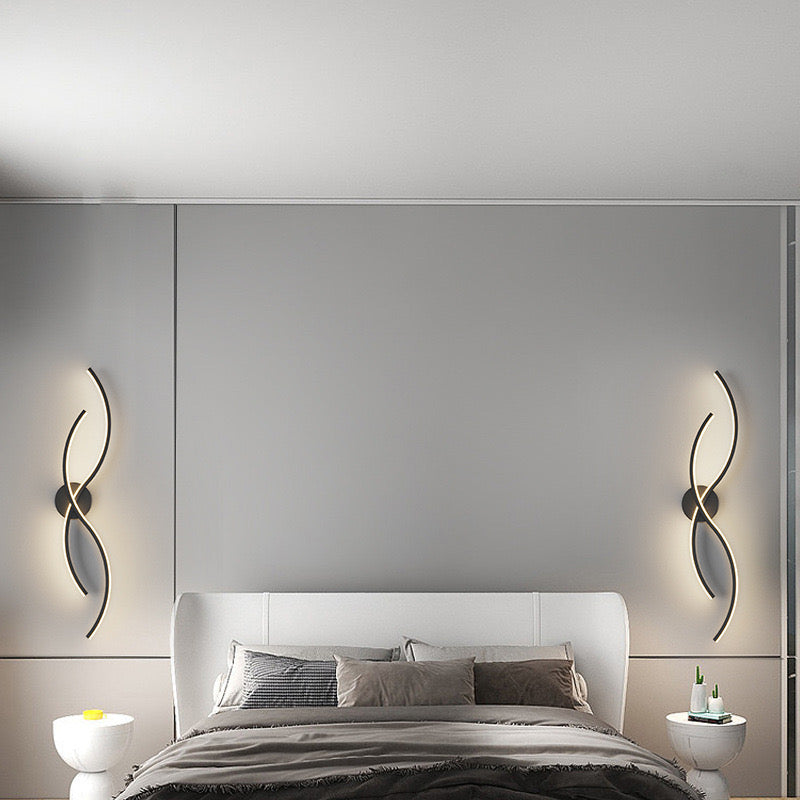 Бра Double Waves Black Н-80 см / H-100 см 4000К 240118-100002944
