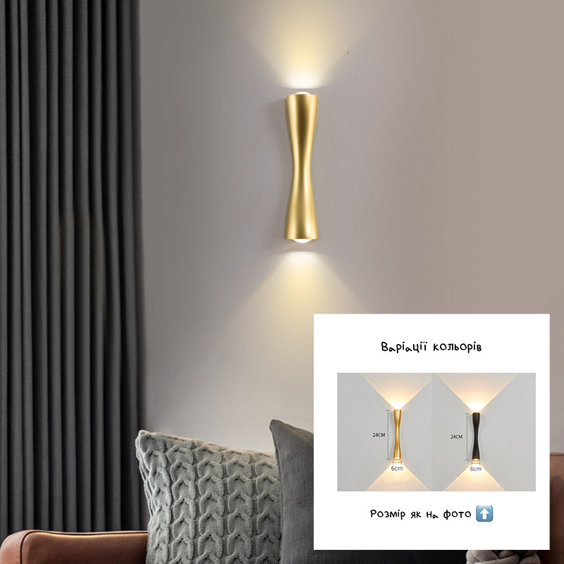 Бра Thin Led Lamp Gold / Black Н-24 см W-6 см 10W 3000K 240118-100002945